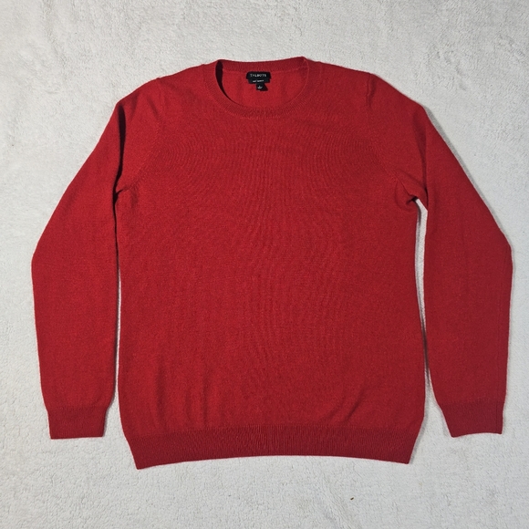 Talbots Sweaters - Talbots Pure Cashmere Red Crewneck Sleeve Pullover Sweater Size Large